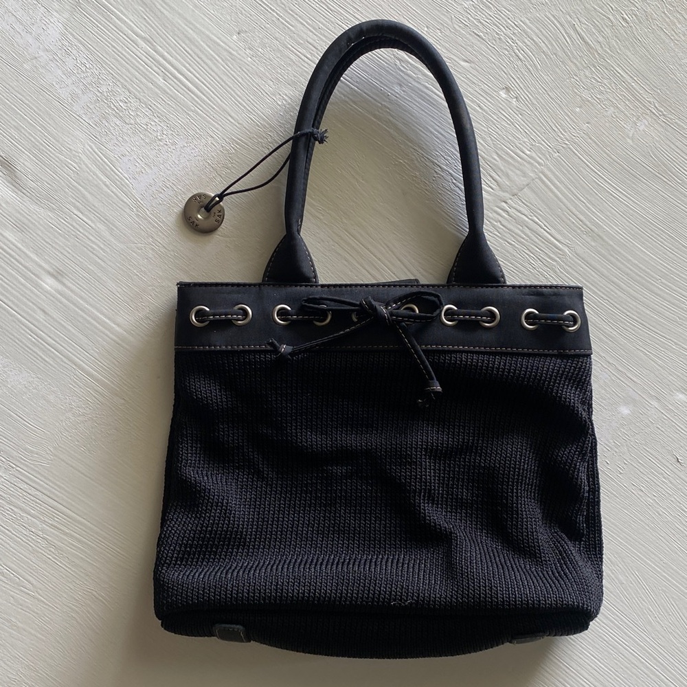 The Sak Black Knit Hand Bag with Silver Accent - Picture 7 of 10